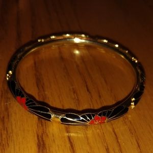 Vintage oriental design gold enameled bracelet
